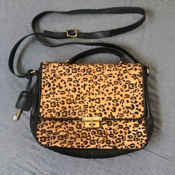 Fossil leopard pony hair crossbody purse - Picture 1 of 5